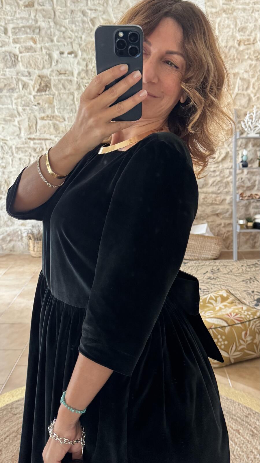 Abito Ines Black velvet 