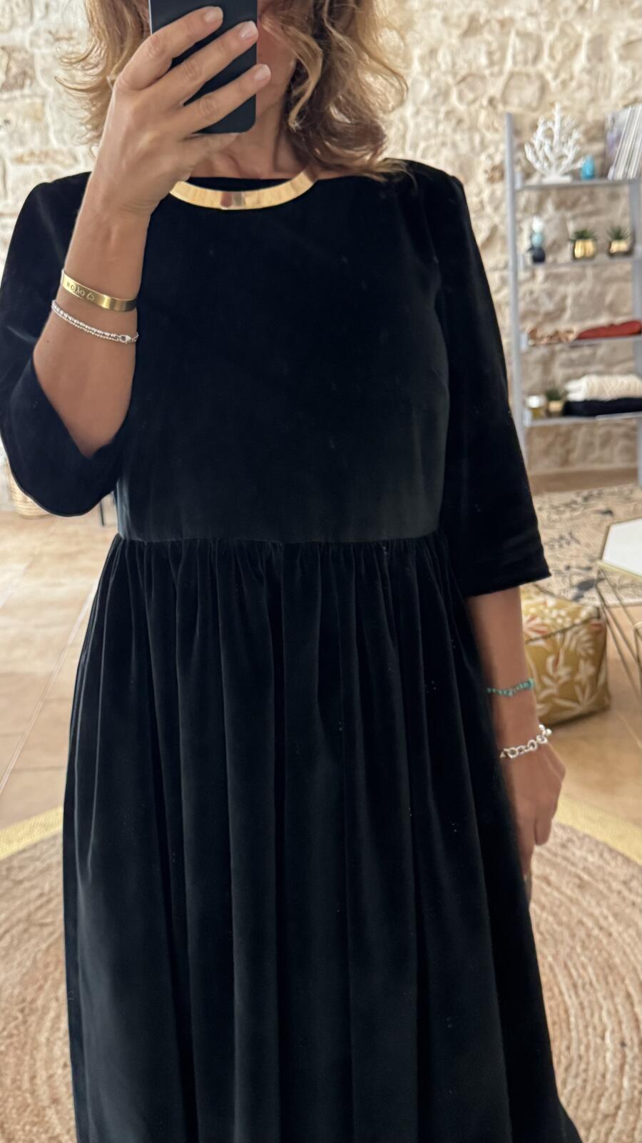 Abito Ines Black velvet 