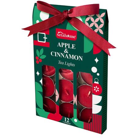 SETABLU TEALIGHT NATALE 12 PEZZI 12 GR (Confezione da 6 pezzi)