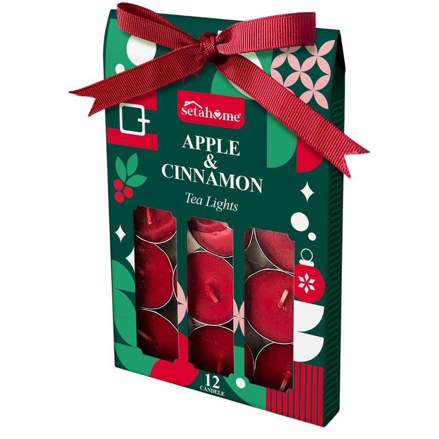 SETABLU TEALIGHT NATALE 12 PEZZI 12 GR (Confezione da 6 pezzi) 