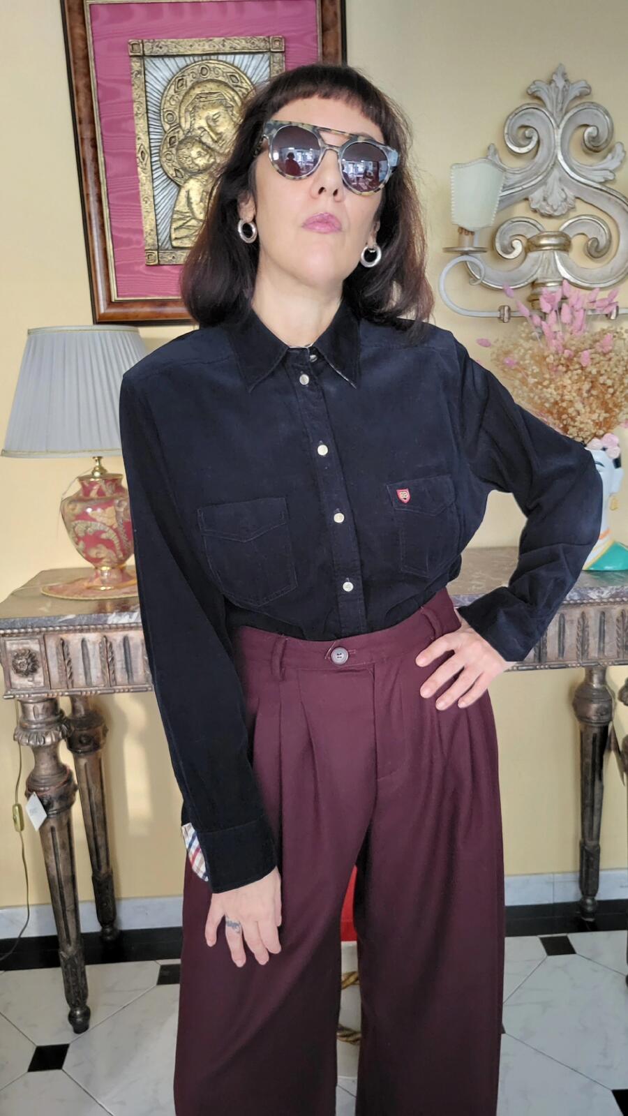 Camicia Velluto Black