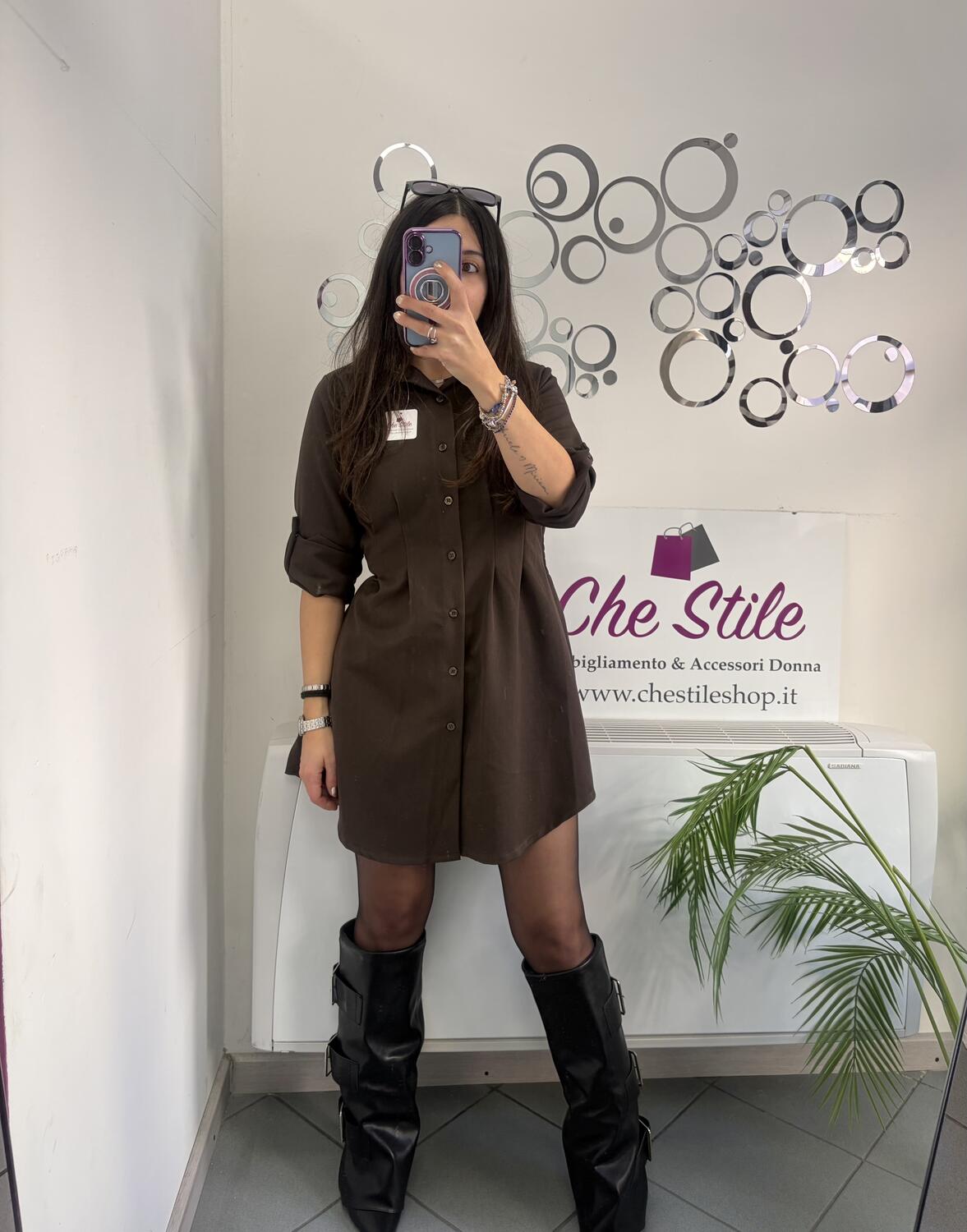 NOVITÀ Abito/maxi camicia in misto viscosa