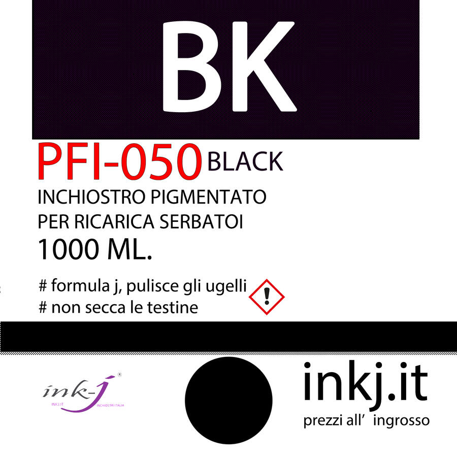 BK BUSINESS BLACK DA 1000 ML. INCHIOSTRO PIGMENTATO COMPATIBILE PER PLOTTER CANON TC-20, TC-21  TC-21-M