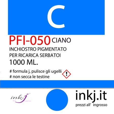 C BUSINESS CIANO TANK PFI-050 DA 1000 ML. INCHIOSTRO PIGMENTATO COMPATIBILE PER PLOTTER CANON TC-20, TC-21 TC-21-M