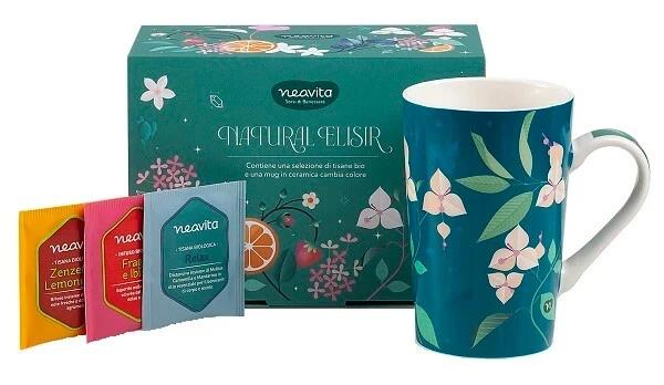 Neavita Natural Elisir - Cofanetto Tazza Mug in ceramica + 9 Filtri Tisane BIO