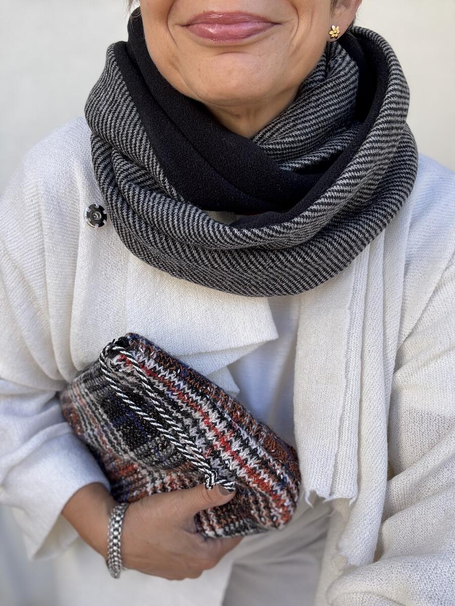 Sciarpa spinato grigio 