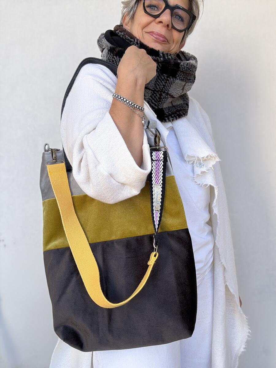 Sciarpa quadri grigi