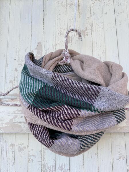 Sciarpa quadri e beige