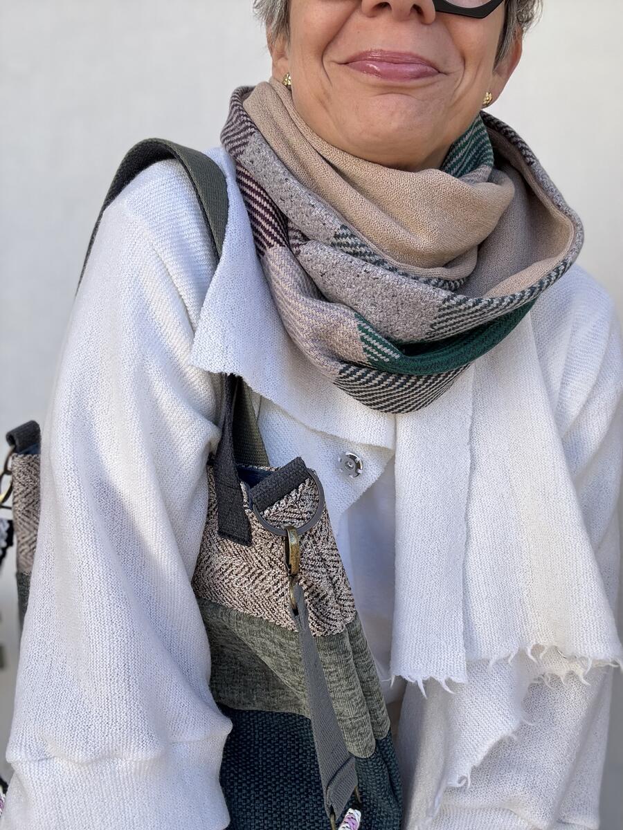 Sciarpa quadri e beige