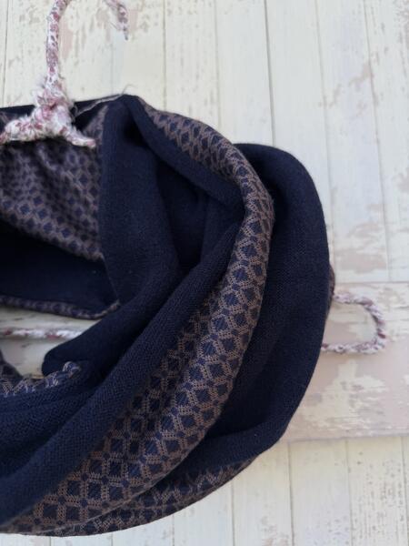 Sciarpa micro fantasia blu