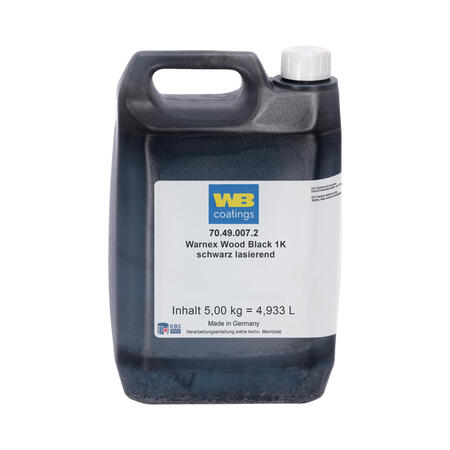 Smalto per legno a base d'acqua Warnex in nero, 5 litri