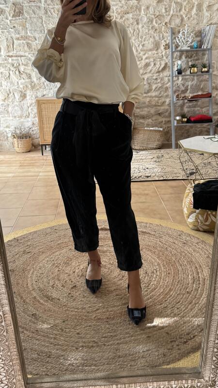 Pantalone Ines in velluto black