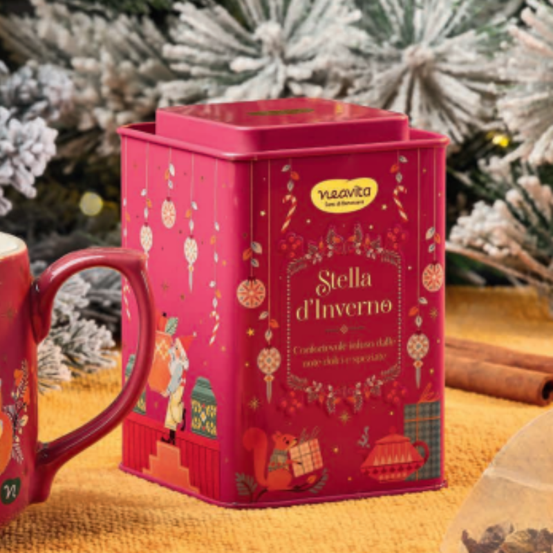 Neavita - Square Tin di Natale rossa