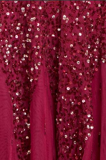 Multi-colored tulle dress lined with multi-color sequins 0956