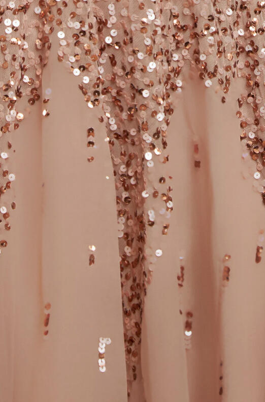 Multi-colored tulle dress lined with multi-color sequins 0956