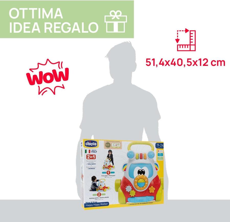 Chicco Primi passi Happy Hippy con centro attività manuali - 11335 - 9/24mesi