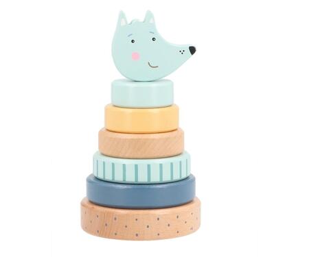 Gioco Impilabile Wolf Monnëka – In Legno FSC, da 12 Mesi