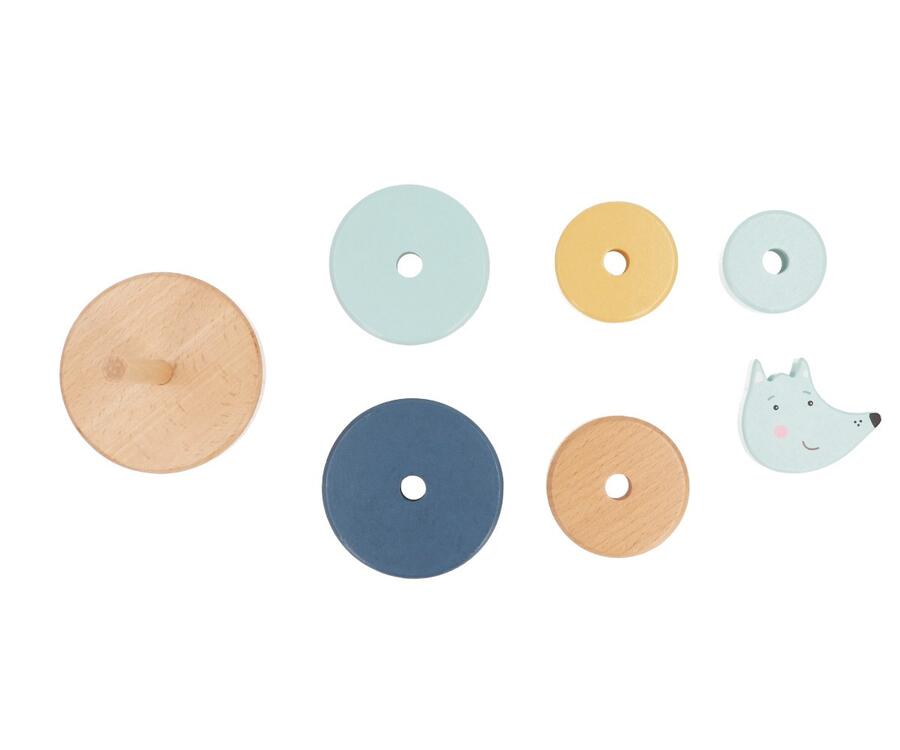 Gioco Impilabile Wolf Monnëka – In Legno FSC, da 12 Mesi