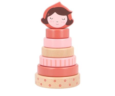 Gioco Impilabile Little Red Monnëka – In Legno FSC, da 12 Mesi