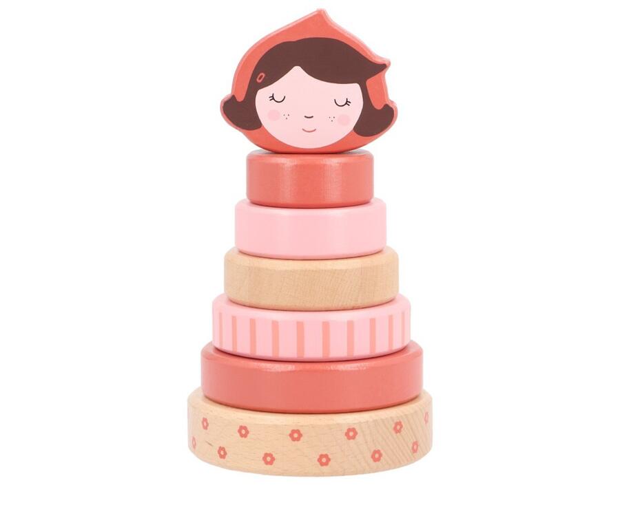 Gioco Impilabile Little Red Monnëka – In Legno FSC, da 12 Mesi