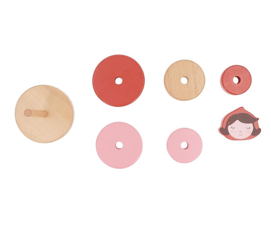Gioco Impilabile Little Red Monnëka – In Legno FSC, da 12 Mesi