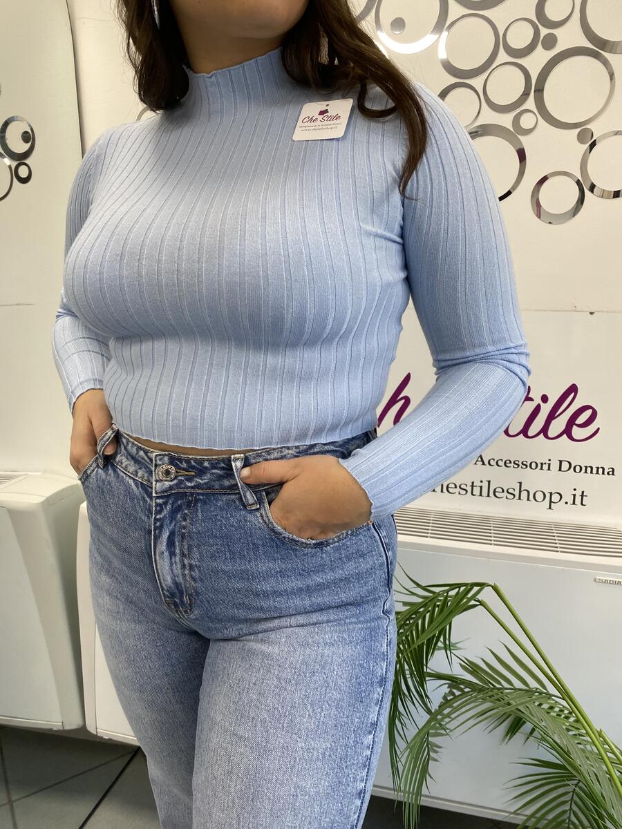 NOVITÀ Lupetto crop a costine larghe