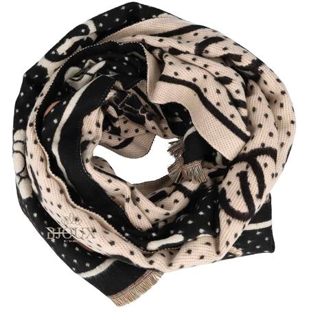 Sciarpa donna Infinity Black Viscosa Cashmere e Lana