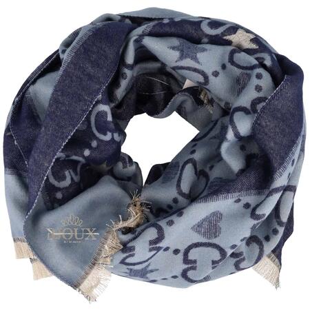 Sciarpa donna Star Infinity Blu Viscosa Cashmere e Lana
