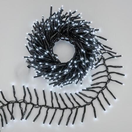 Luci di Natale Natalizie 1000 Led BIANCO FREDDO a Grappolo per ESTERNO/INTERNO 16.5 metri con 8 Giochi di luce, Timer, Cavo verde, Catena luminosa natalizia per Albero