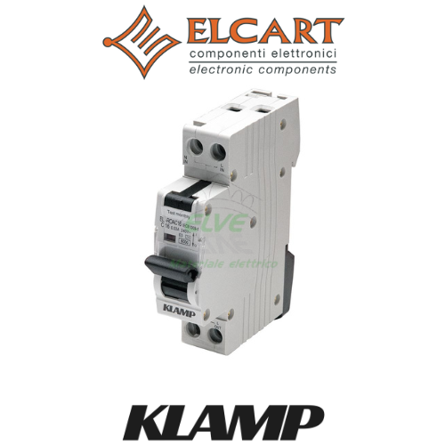 ELCART - 25/25680-00 Interruttore magnetotermico differenziale 1P+N C16 0,03A 6kA 1M classe A
