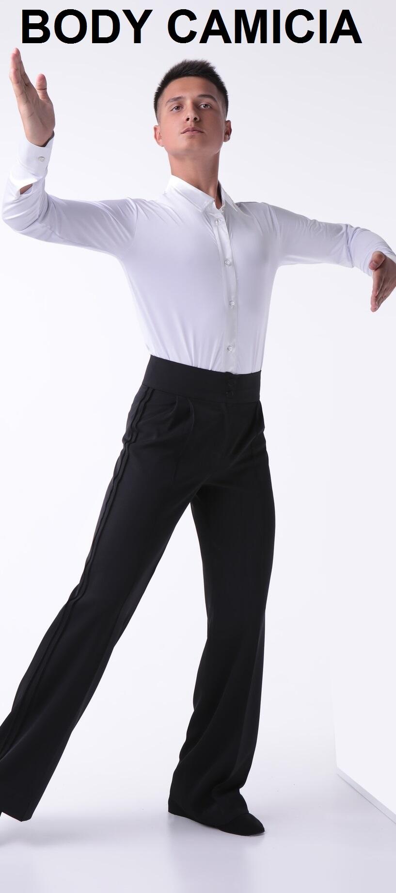 9-0014 BODY Total white shirt in bi-elastic technical Lycra