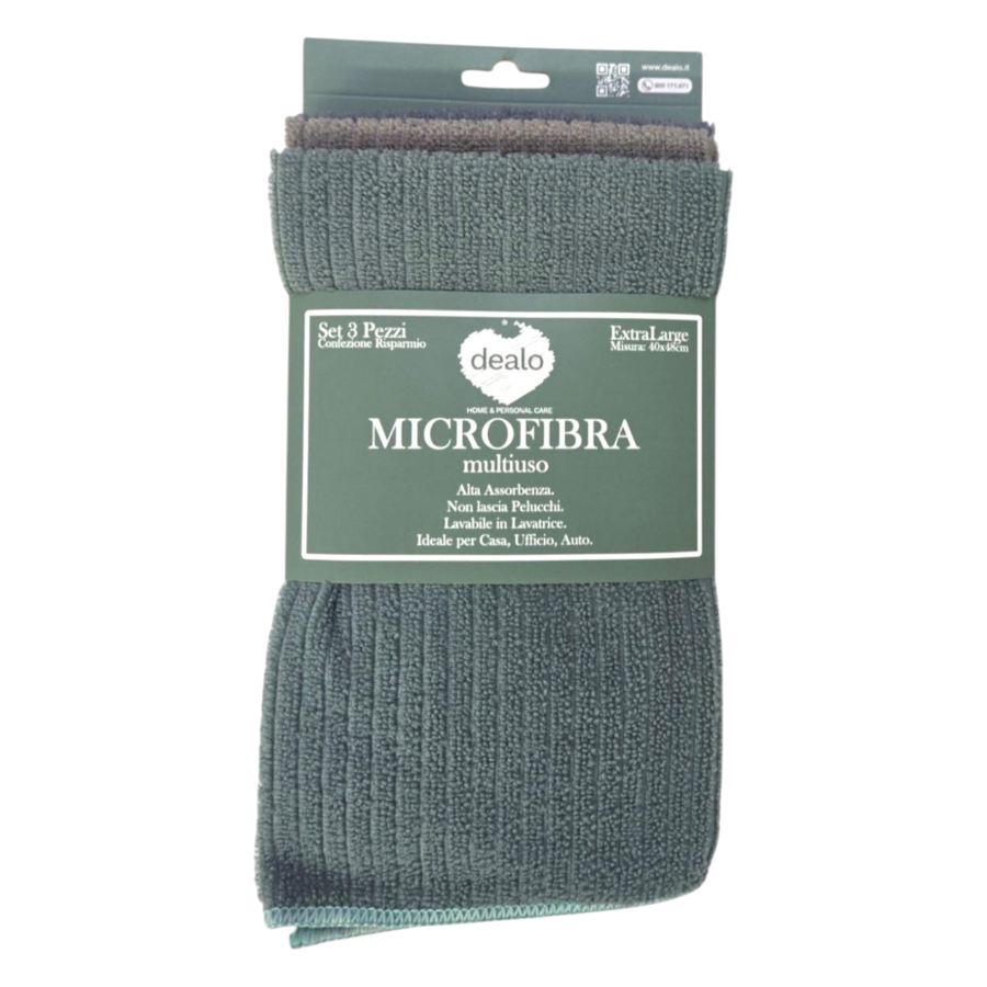 DEALO 3 PANNI IN MICROFIBRA 40X48 (Confezione da 12 pezzi) 