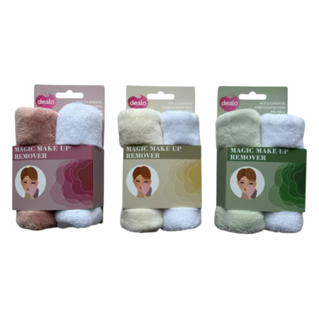 DEALO 2 SPUGNE RIMUOVI MAKE UP 18X40 (Confezione da 24 pezzi) 