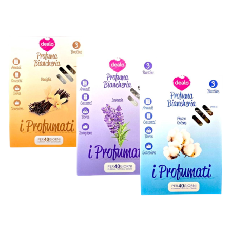 DEALO 3 BUSTINE PROFUMA BIANCHERIA (Confezione da 24 pezzi)