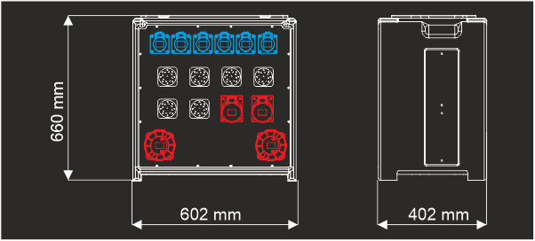 Quadro di distribuzione CEE + SOCA in cassa chiusa CU-CIN 5/8F