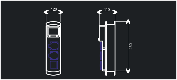 Quadro portatile 16A compatto PC-CIN 3/2F