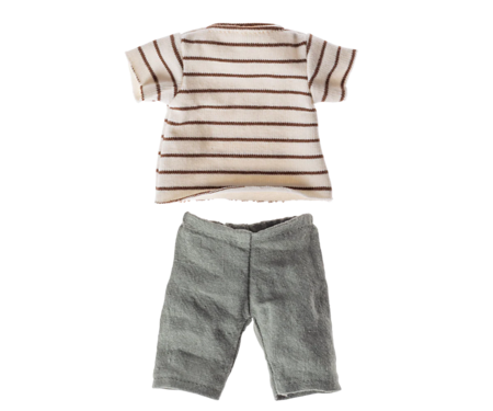 Completino maglietta a righe e pantaloncini per Elfo