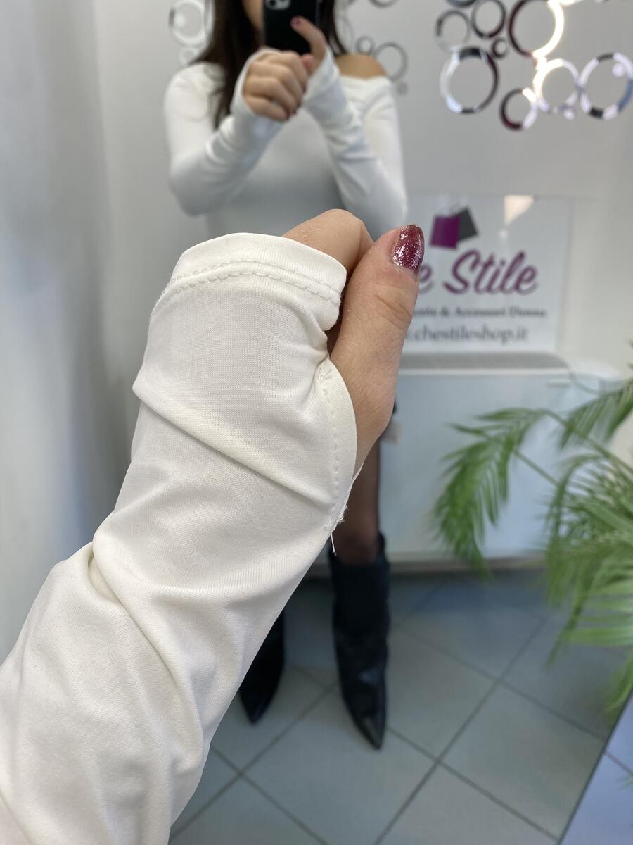 NOVITÀ Body scollo asimmetrico con polsini