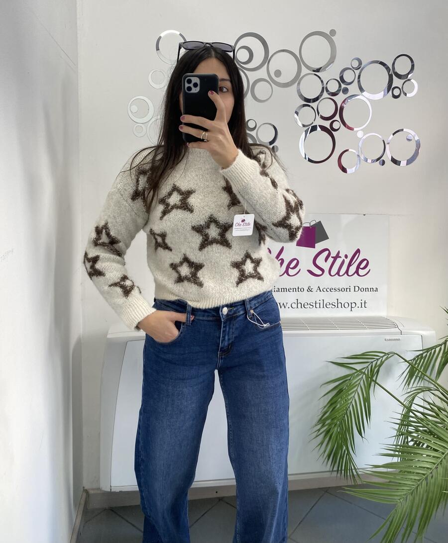 NOVITÀ Pull stelle misto lana e mohair