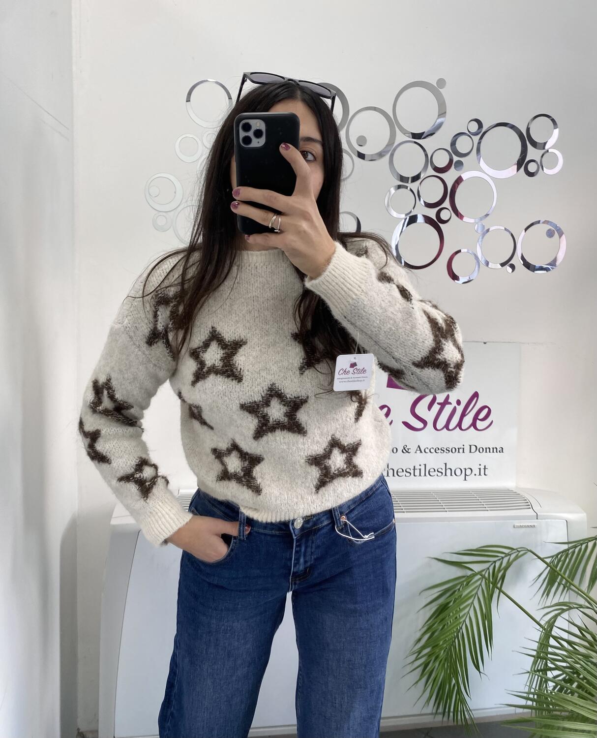 NOVITÀ Pull stelle misto lana e mohair