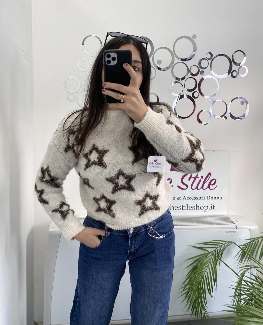 NOVITÀ Pull stelle misto lana e mohair