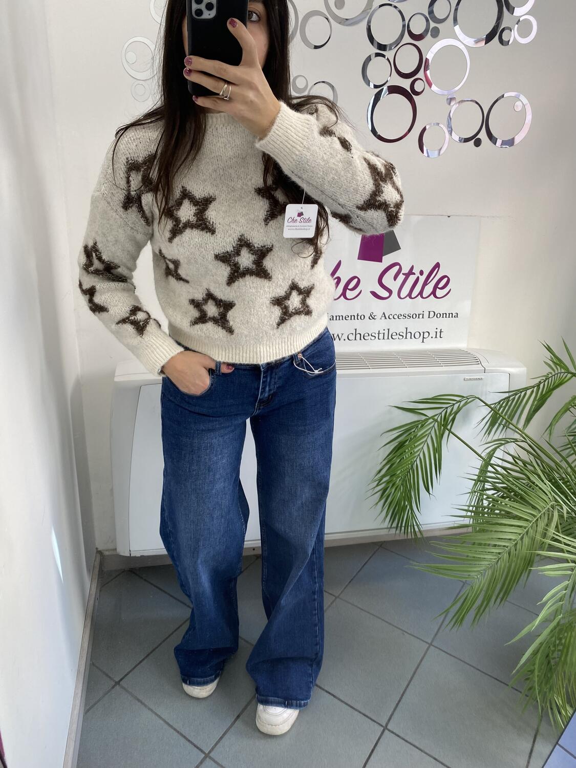 NOVITÀ Pull stelle misto lana e mohair