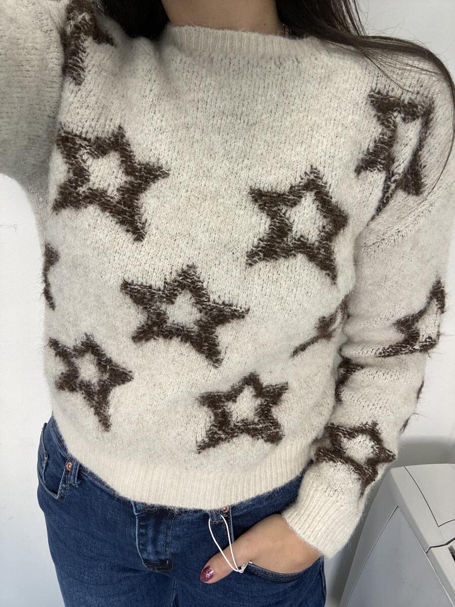 NOVITÀ Pull stelle misto lana e mohair
