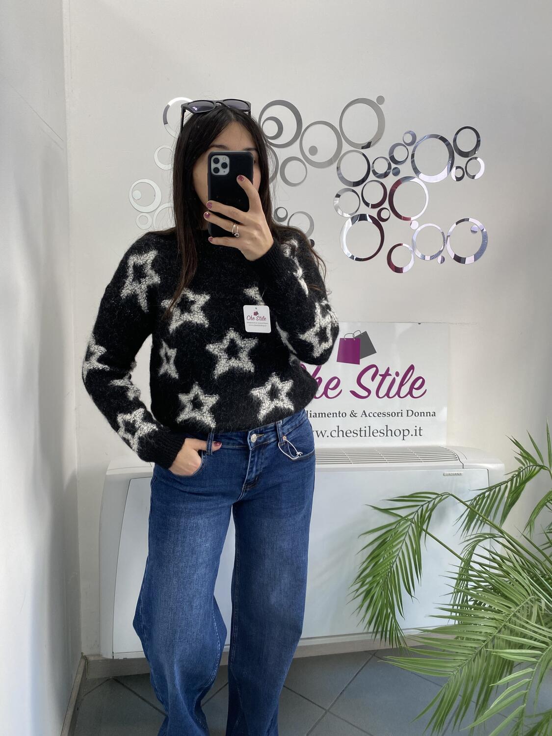 NOVITÀ Pull stelle misto lana e mohair