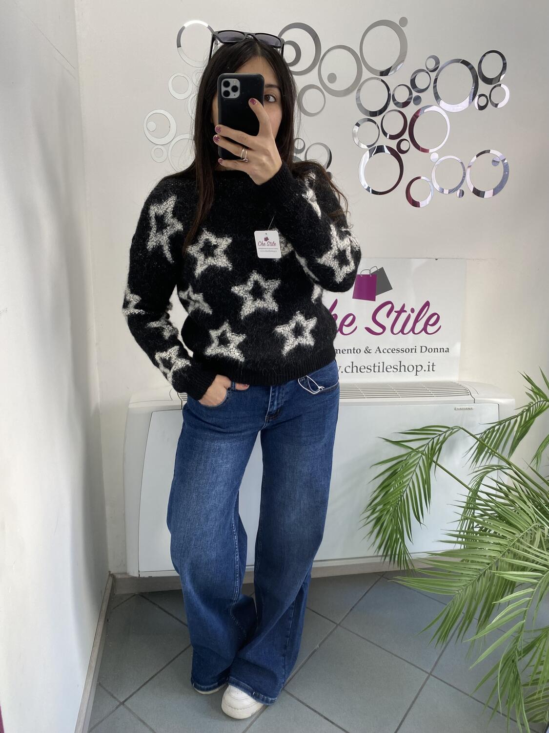 NOVITÀ Pull stelle misto lana e mohair