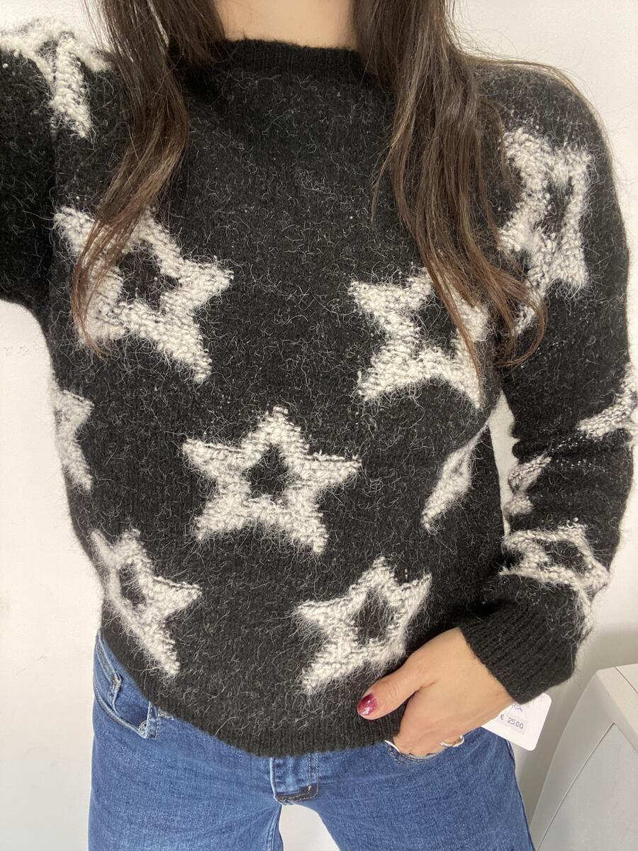 NOVITÀ Pull stelle misto lana e mohair