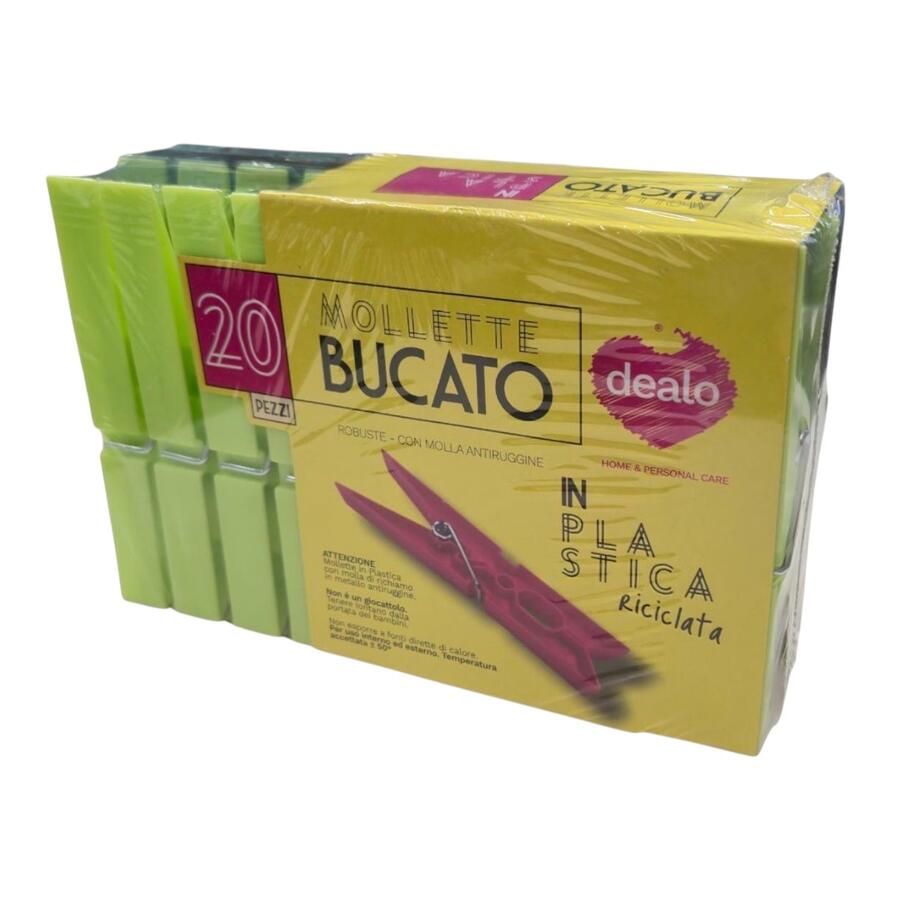 DEALO MOLLETTE 20 PEZZI IN PLASTICA COLORATE (Confezione da 24 pezzi) 