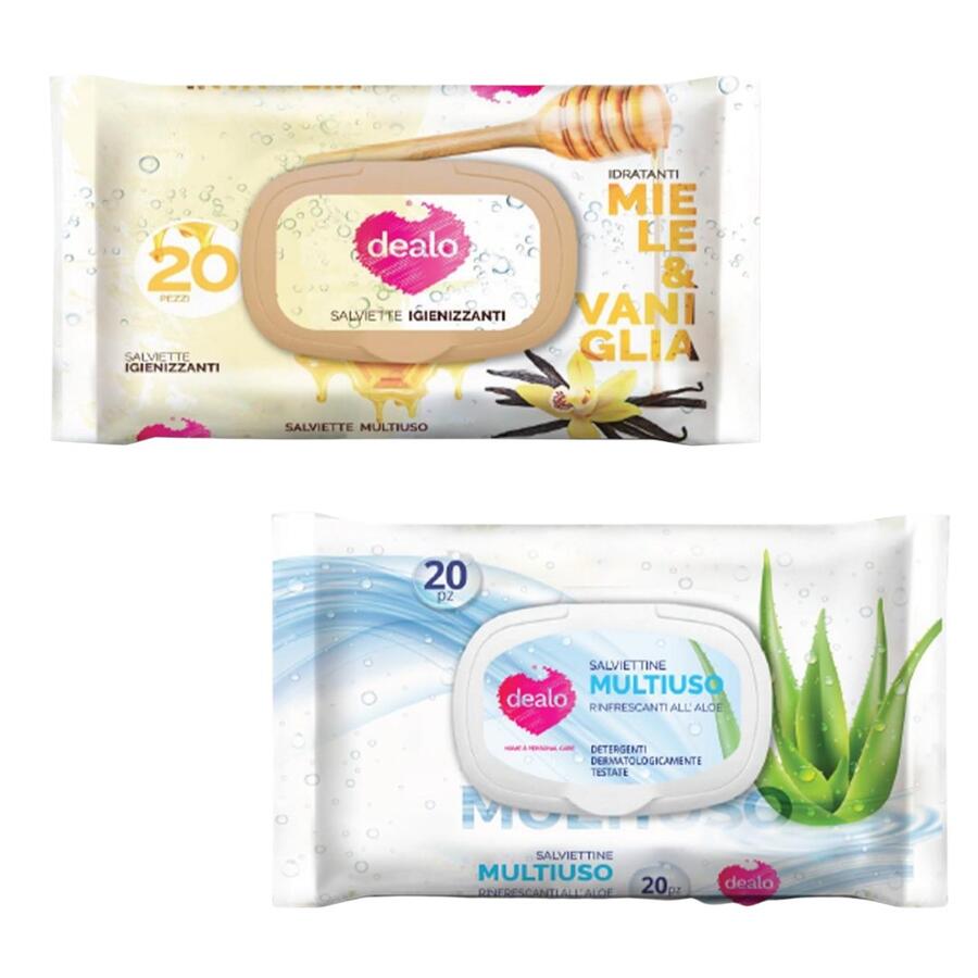 DEALO SALVIETTINE IMBEVUTE 20 PEZZI (Confezione da 48 pezzi) 