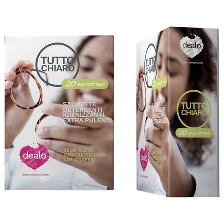 DEALO TUTTOCHIARO SALVIETTINE PULISCI OCCHIALI 20 PEZZI (Confezione da 24 pezzi) 