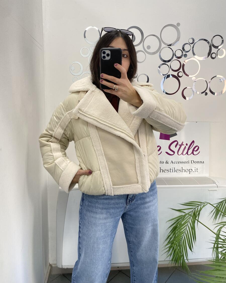 NOVITÀ Giubbotto bomber con inserti eco montone